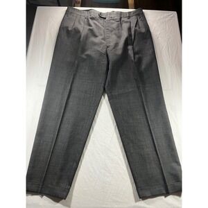 Joseph & Feiss International Trio Gray 100% Wool Pleated Cuffed Dress Pants 41R